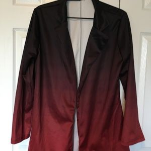 Red  Casual Blazer Long Sleeve Jacket this jacket is semi shiny not matte size L